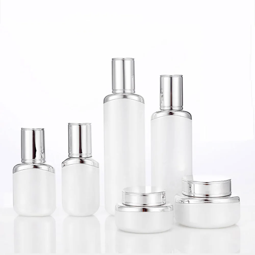 Luxury Skincare Packaging Empty Cream Cosmetic Glass Jar Lotion Pump Glass Serum Oil Dropper Bottle