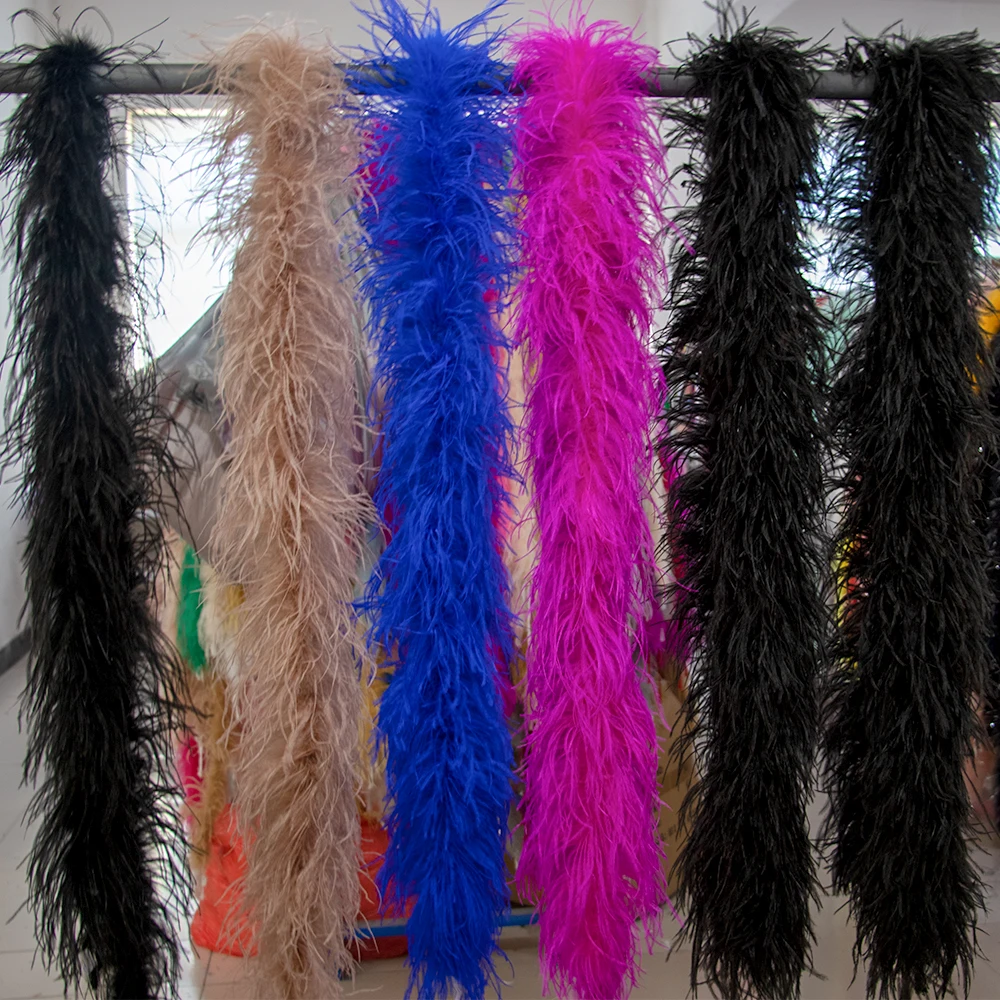 1-8ply Ostrich Feather Boa Multi-Ply Thickened Encryption Can Be made Dress Accessories With Wedding Sewing Feather Scarf