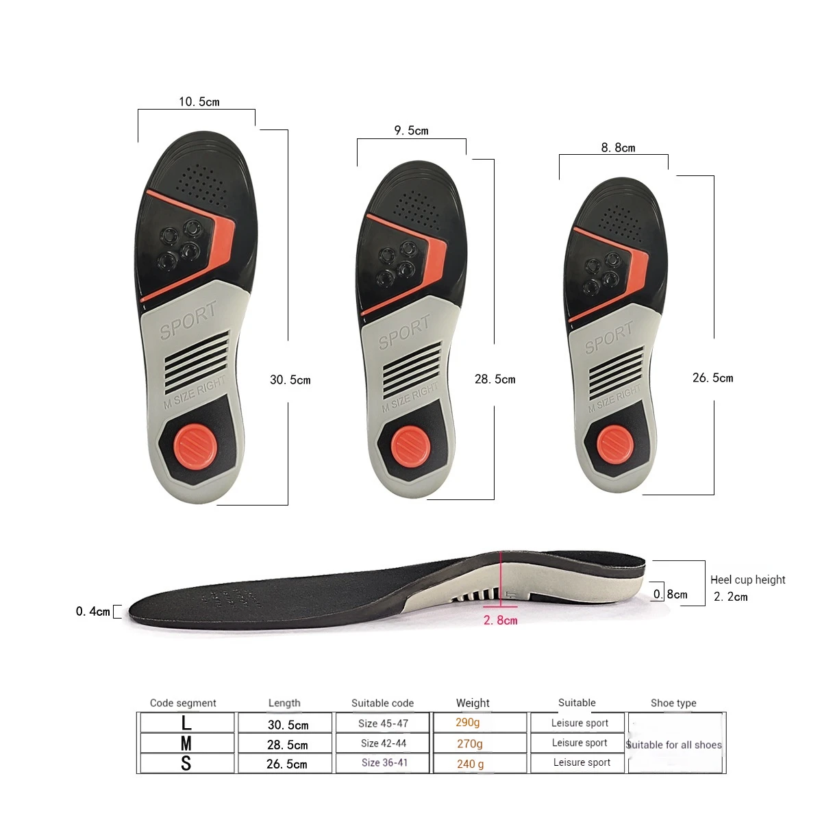 Olian Factory Sports Massaging Silicone Gel Insoles TPE Arch Support Orthopedic Plantar Fascilitis Running Insole