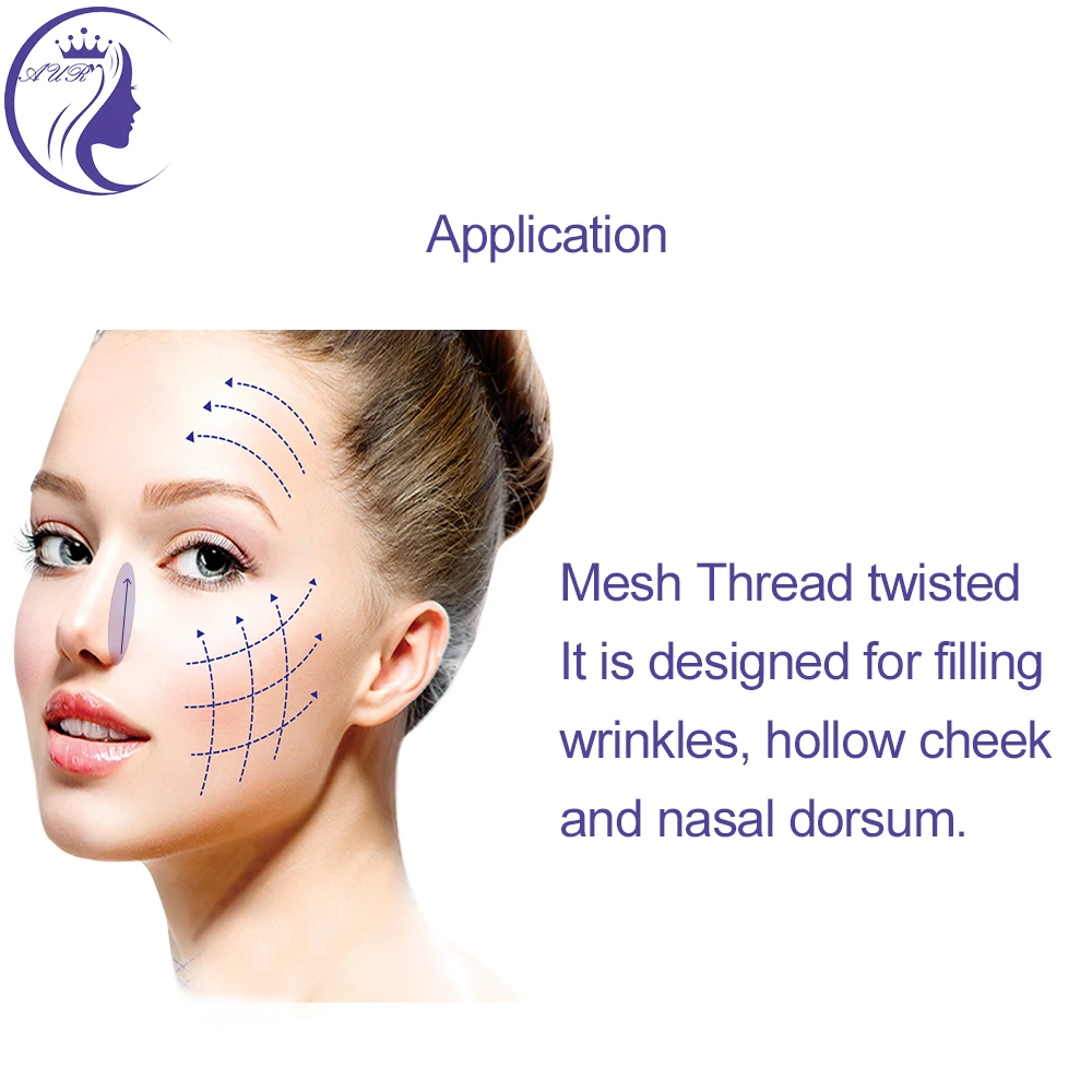 High quality factory medical surgical suture mesh thread 19G 60mm with fine gold thread pdo needle