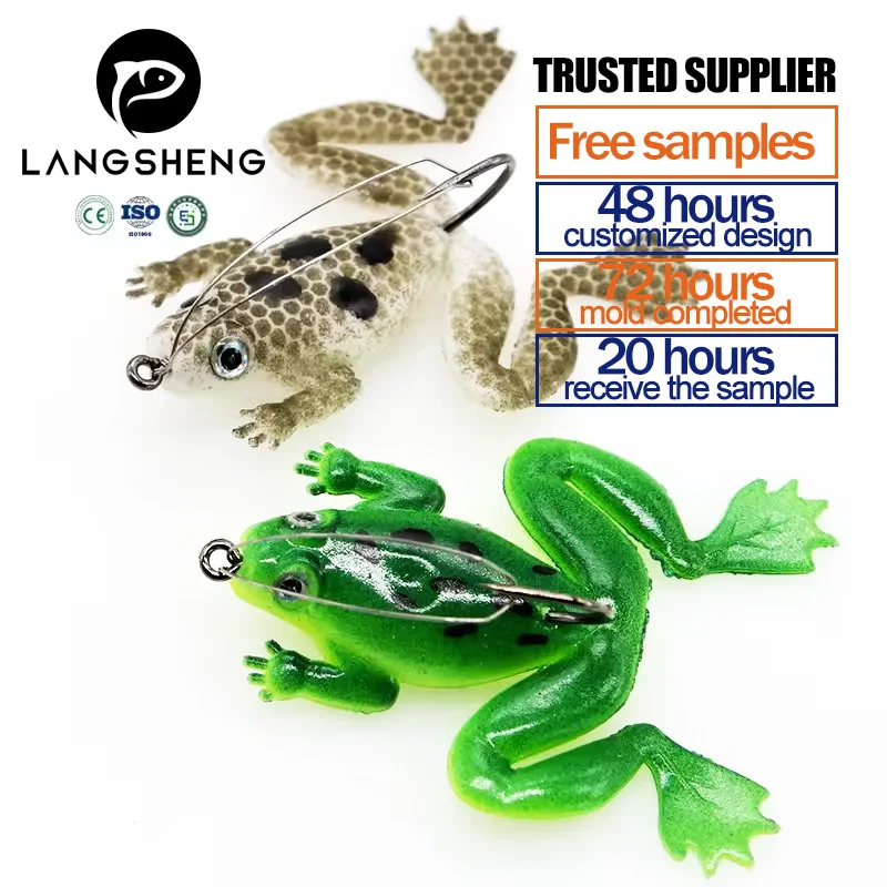 wholesale Anti-hanging bottom simulation frog various weight lure soft frog bait PVC frog bait for black fish