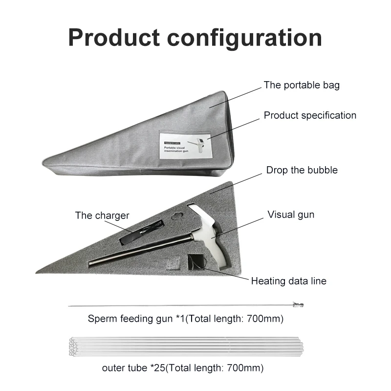 Video Insemination Gun For Animals / Dog Cow Horse Sheep Pet Veterinary Artificial Insemination Device Farm Equipment