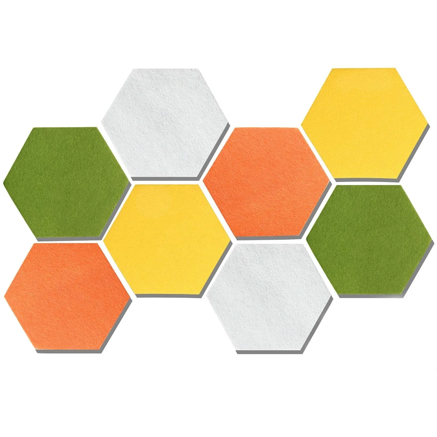
8 Pcs/Set Self Adhesive Felt Decorative Hexagon Tiles for Notices, Photos, Memos Display Board 
