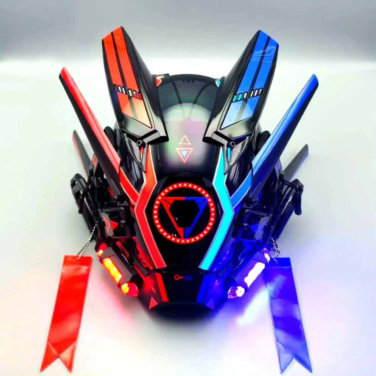 Halloween Carnival CYBER52 Phantom Samurai Design LED Helmet Comic Exhibition Cosplay Luminous Cyberpunk Light Up Mask