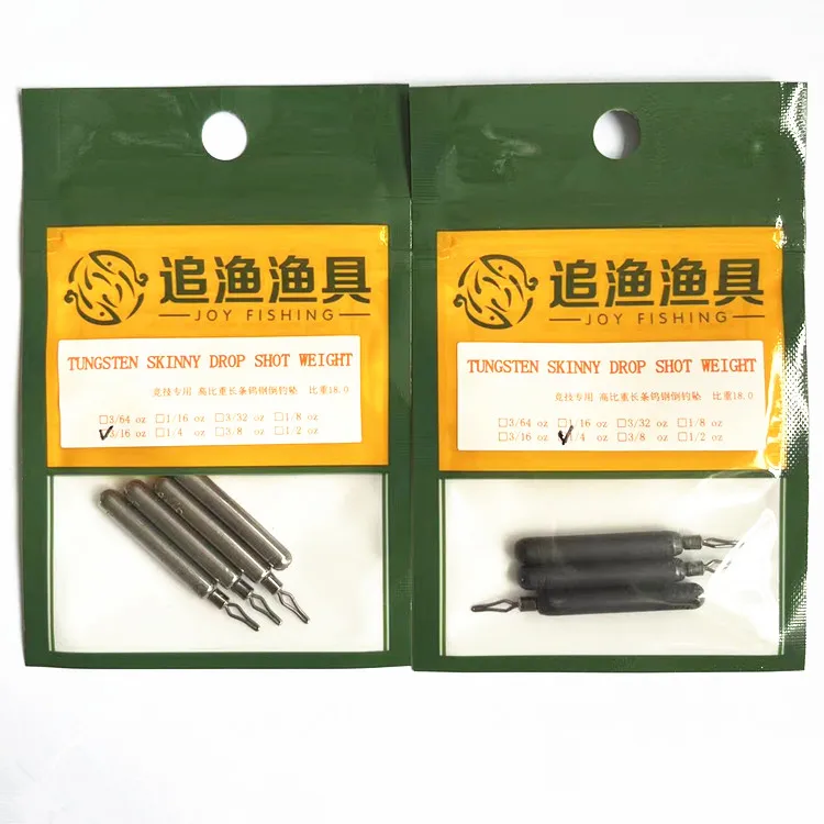 Cheap Tungsten Skinny Drop Shot Sinkers Fishing Weights