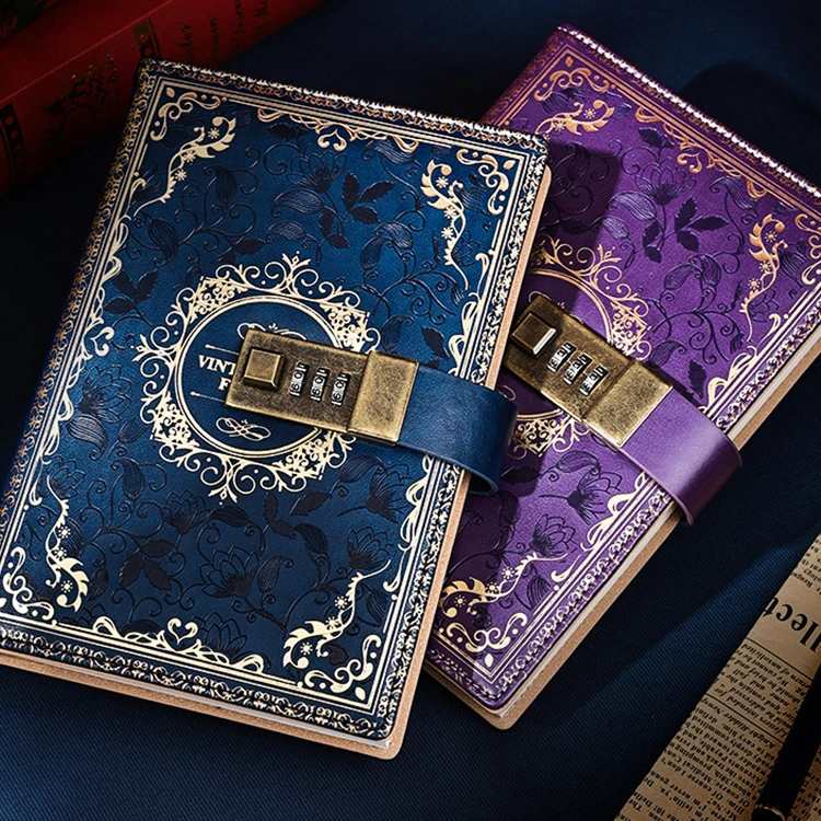 Wholesale Customised Kraft Paper Vintage Notebook Planner Journa Manifesting Bible Gratitude Prayer Vampire With Lock Diary