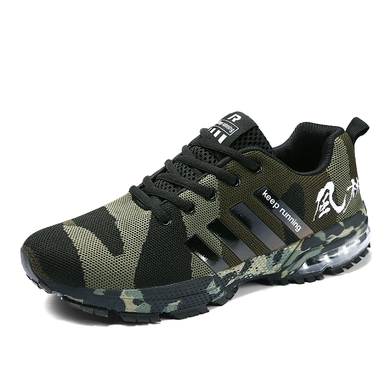 adult sport casual shoes with camouflage pattern in upper