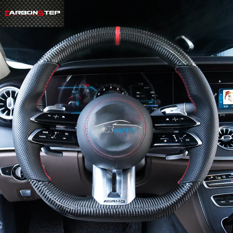 For Mercedes Benz AMG W205 W204 A45 Old Model Upgrade New Carbon Fiber Dragonfly Steering Wheel