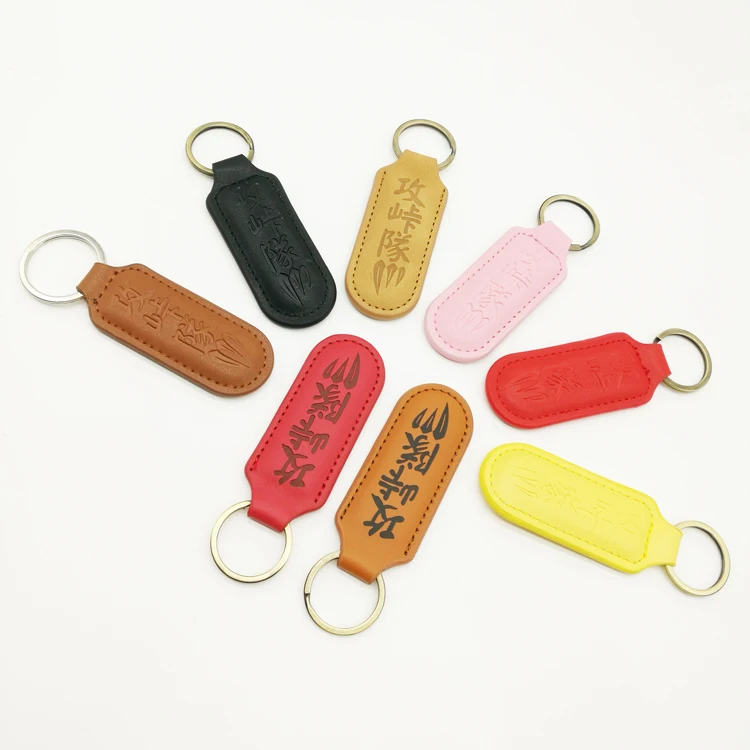 High Quality Colorful PU Leather Keychain For Portable Wallet Car Keys Keychain Wholesale