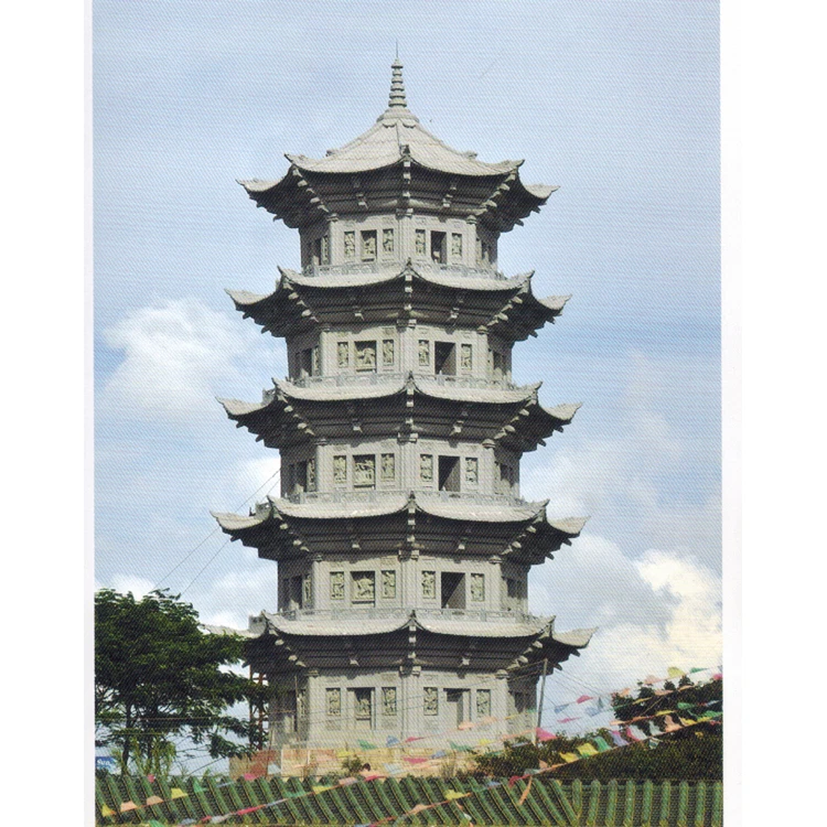 Traditional Temple Stone Large  Pagoda Tower And Stone Temple Tower Carvings For Landscaping Design