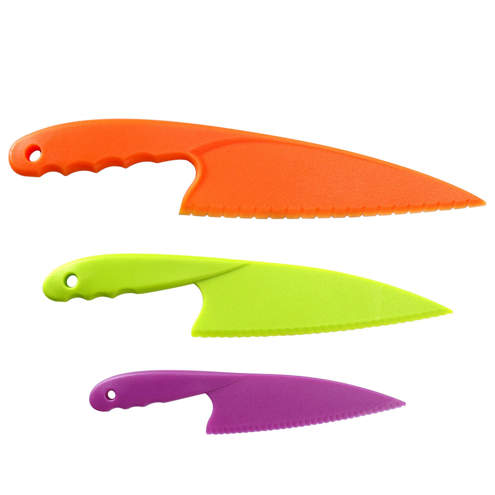 Food grade 4 piece set plastic nylon Safety kids knife cutting board set children kitchen knife set for little hand