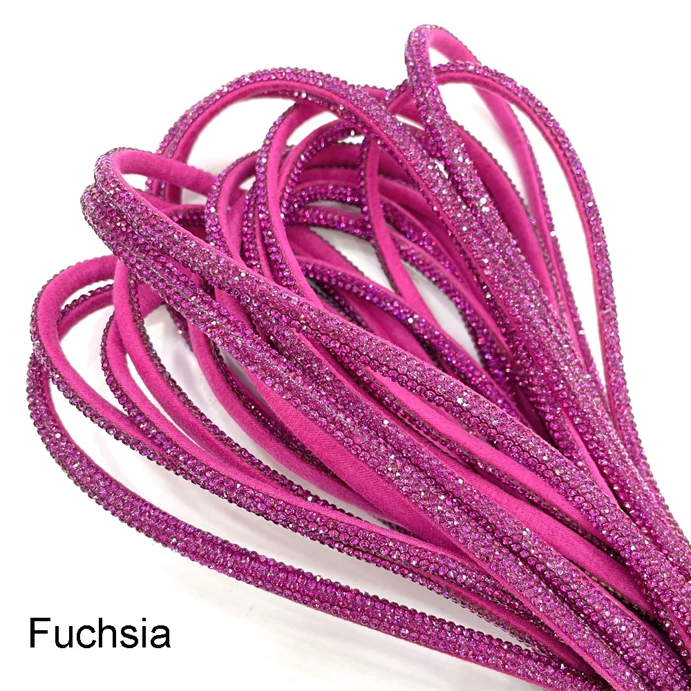 tr096 luxury crystal stripe sandals decoration rhinestone tube rope for shoes