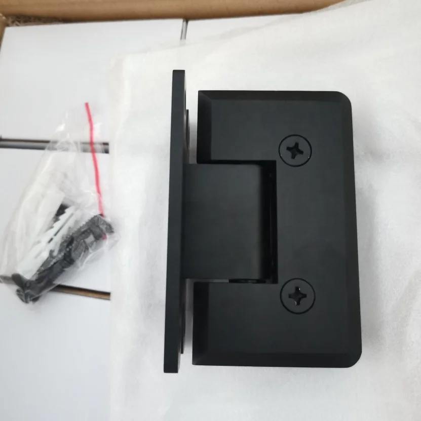 H back plate  heavy duty frameless shower enclosure door  pivot hinge of   Brass wall mount matte black glass shower hardware