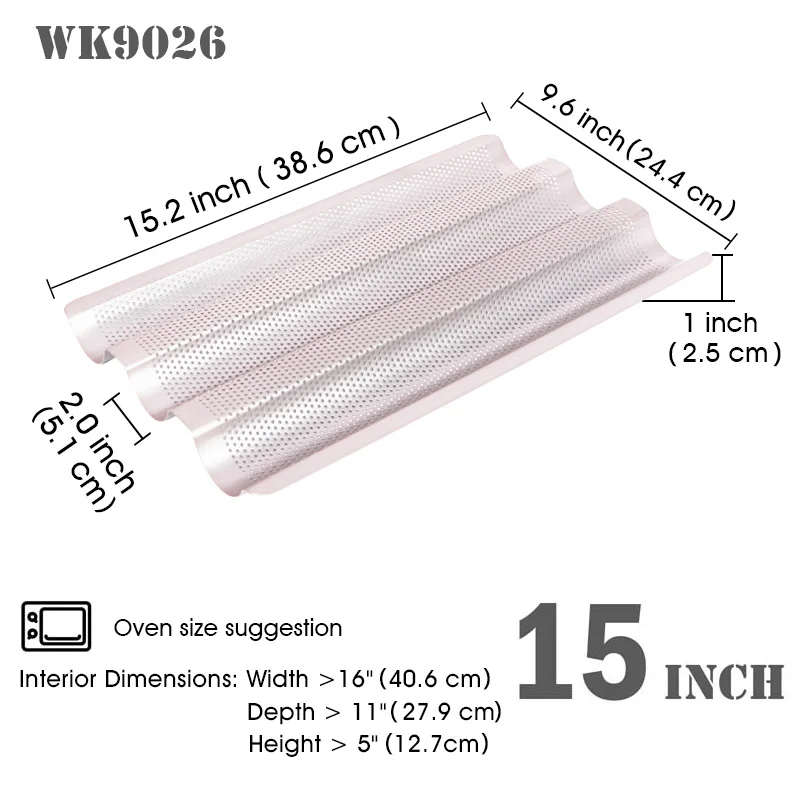 high quality champagne gold heat-resistant baguette tray,french bread pan