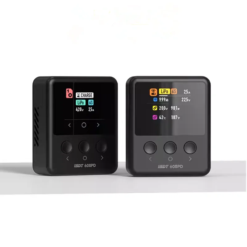 ISDT 608PD LiFe/Lilon/LiPo/LiHV (1-6S) Battery Charger DC 6S/240W/10A USB C 100W/5A Smart Balance Charger