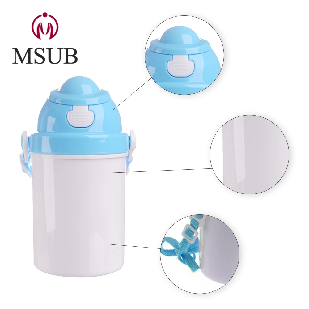 
Safe promotion drinkwares sublimation plastic water bottle for kids with straw lid 