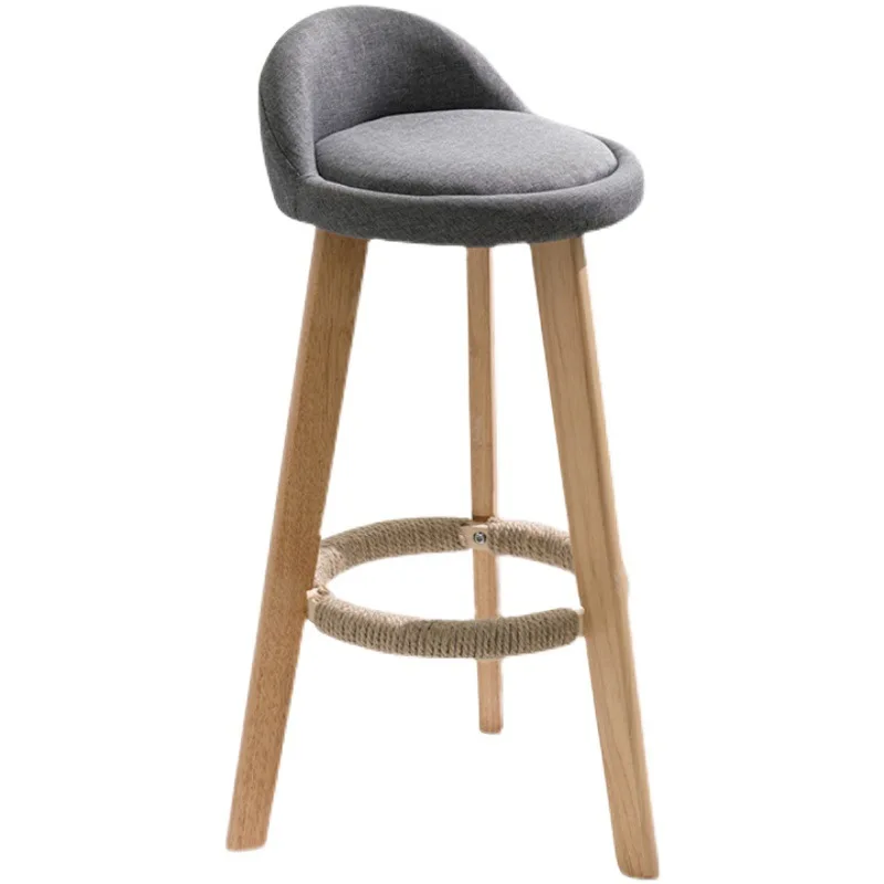Ekintop Modern Nordic Bar Chair Design Wood Stool Backrest Bar Stool and Simple Bar Chair
