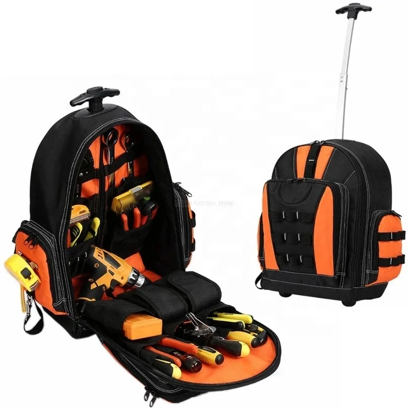 Tool Backpack Multifunctional Electrician Tool Box Universal Travel case Multi-pocket Waterproof Tool Bags With Trolley