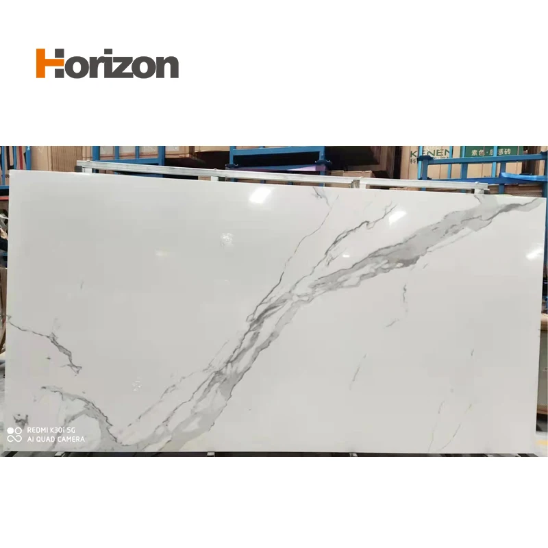 2024 White Exterior Board Glossy Ceramic Artificial Worktop Walls Sintered Stone Carbon Slate Sintered Stone
