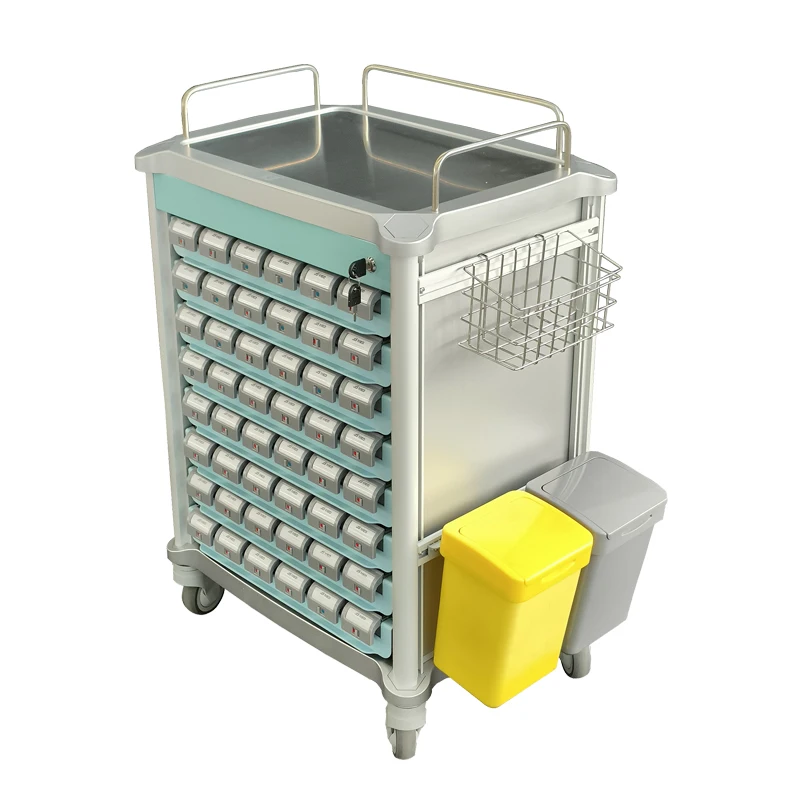 Multi-Dose Bin Medication Healthcare Utility Carts Medical Trolley