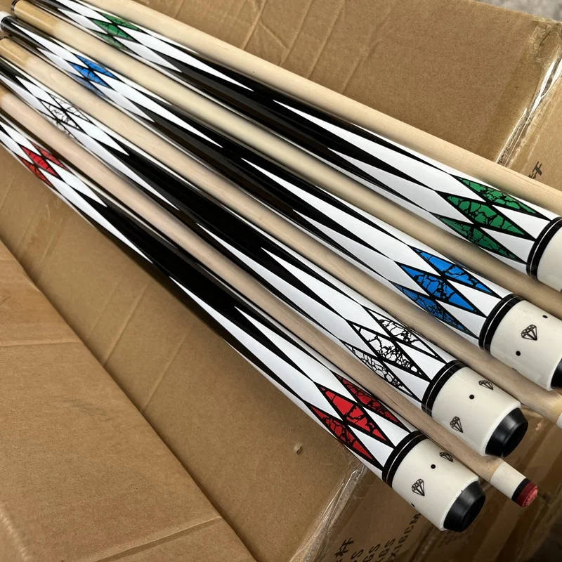 Classic diamond style maple wood 9 ball pool cue billiard sticks 57inch billiard cue stick with 13mm tip