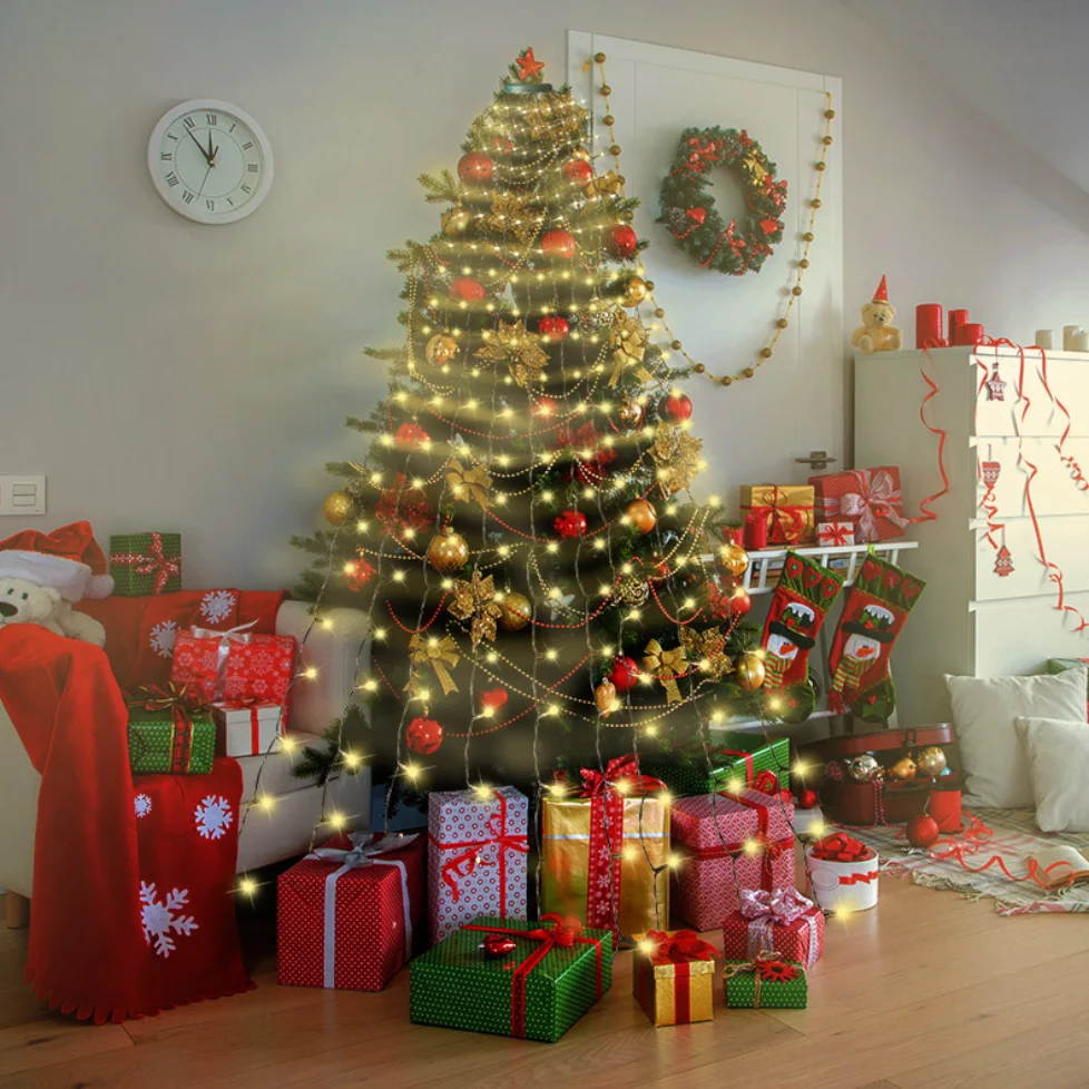 Corpereal Waterproof IP44  Festival Holiday Lighting Plastic Decorations LED String Lights, Electric, For Christmas Trees