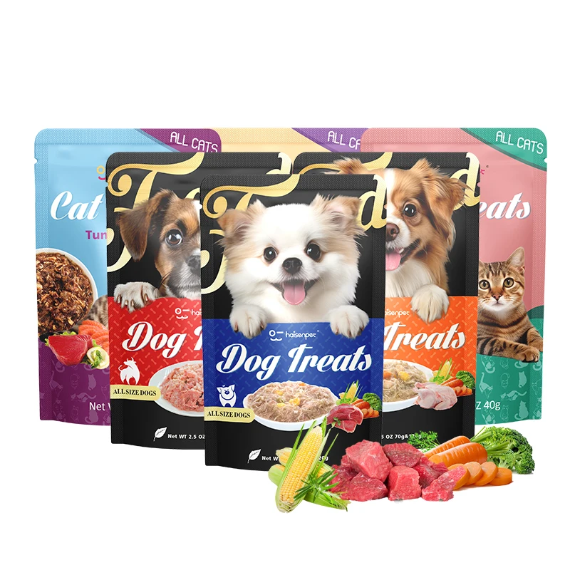 OEM ODM Pet Wet Food Chicken Tuna Salmon Pork Vegetables Beef Cat Treats
