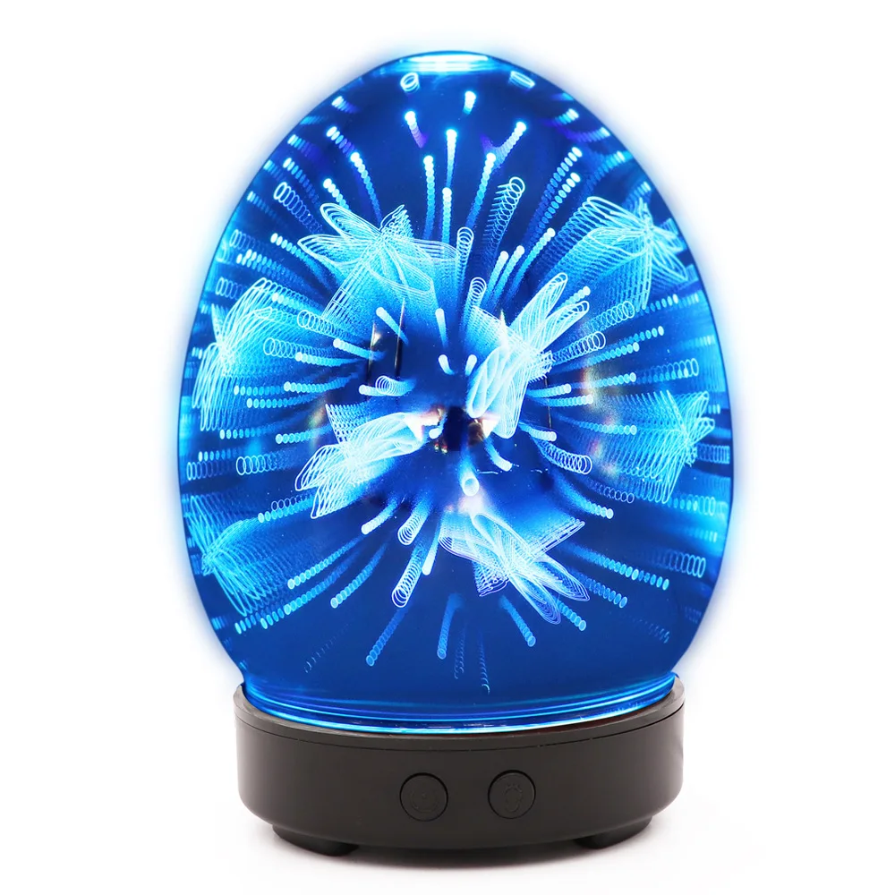 
3D love-heart Glass ball Shape Air Humidifier with 7 Color Led Night Light Aroma Essential Oil Diffuser Ultrasonic Mist Maker 