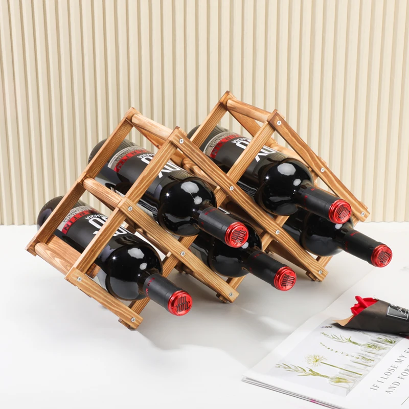 Wood Wine Storage Racks Wine Bottle Stand Holder Display Shelf for Home Kitchen Bar Cabinets Bamboo Wine Rack