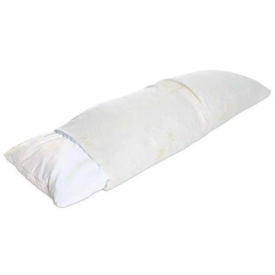 Sleeping Long Pillow Full Body Support Bamboo Memory Foam Luxury White Bed Sleeping Pillow