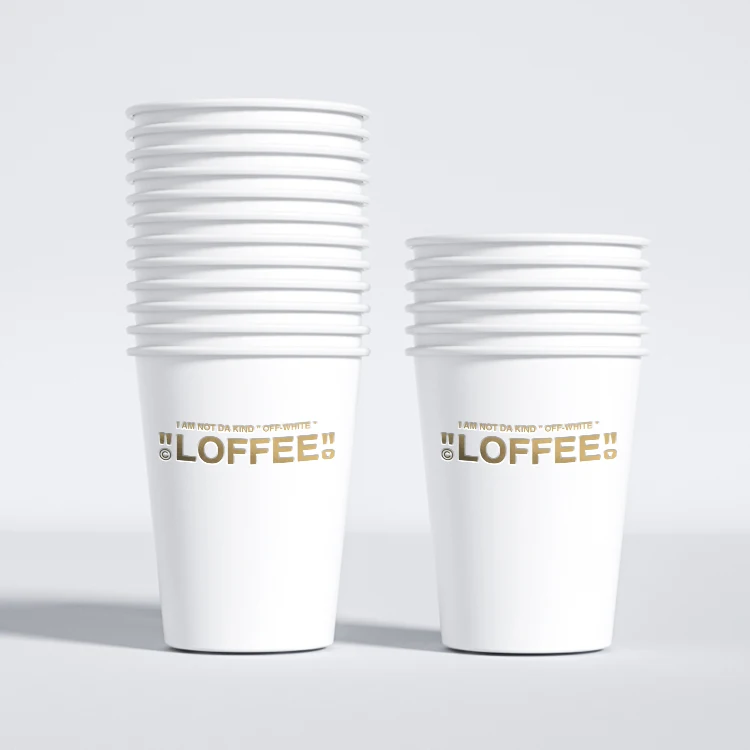 LOKYO Wholesale coffee cups disposable 16oz 22oz take out white paper cup with lids