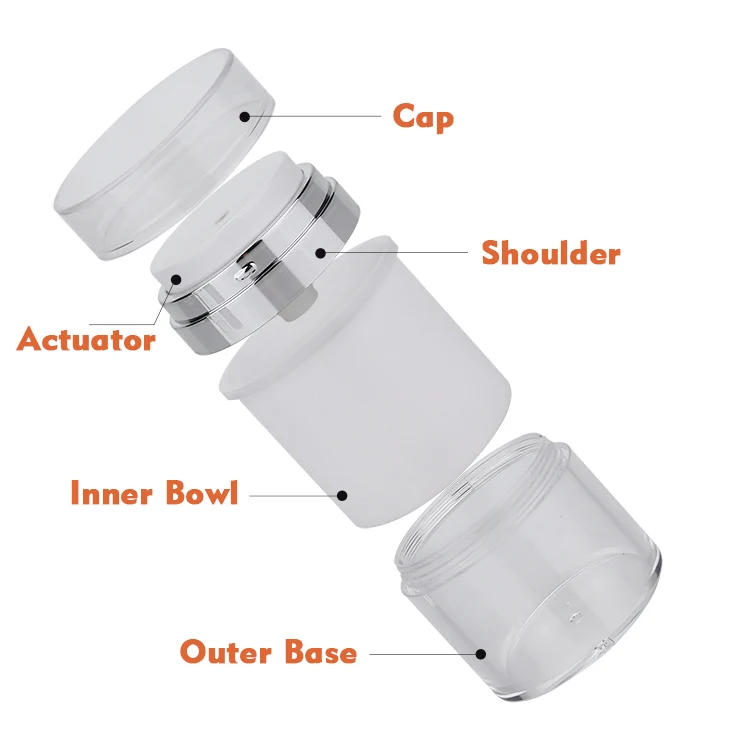 New Design 15ml 30ml 50ml Cylinder Container Double Wall Facial Cream Hand Cream Jar Luxury Airless Cosmetic pump Jar