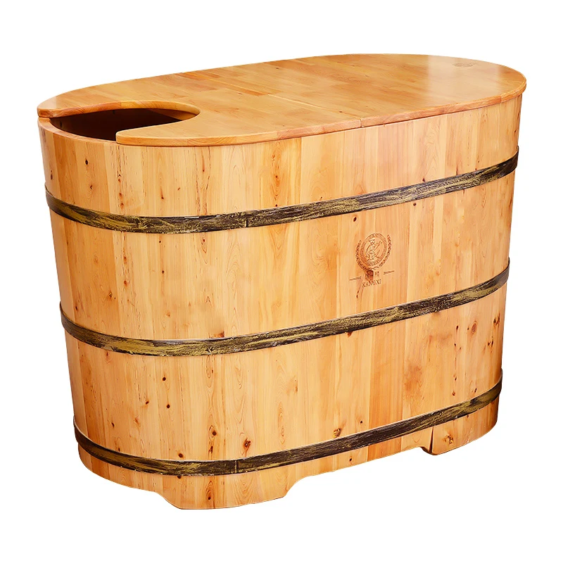 100cm freestanding fashionable hinoki wooden bathtubs portable sauna hot tubs factory price hot sale