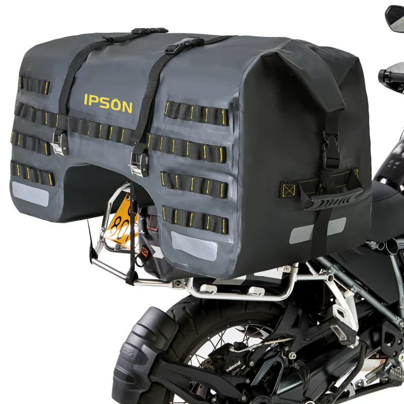 IPSON Waterproof Motorcycle  Bag  Roll Top  Motorcycle back seat bag Accept Customized  Logo