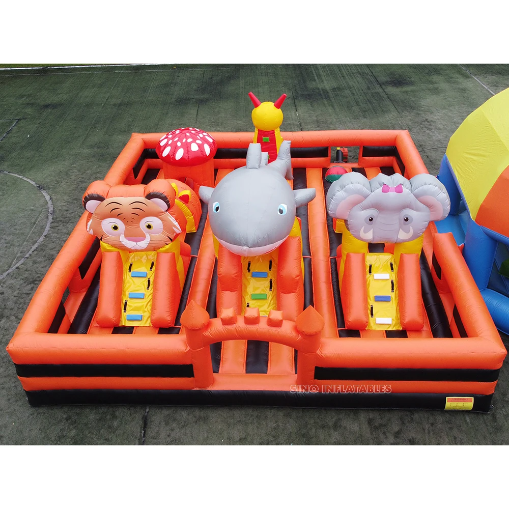 17x9m commercial grade giant inflatable playground with ball pit for outdoor kids theme fun park with supervisor tent
