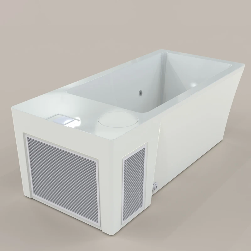 New Model Rectangular Acrylic Cold Plunge Built in 1HP Chiller Heating Cooling All in Plunge