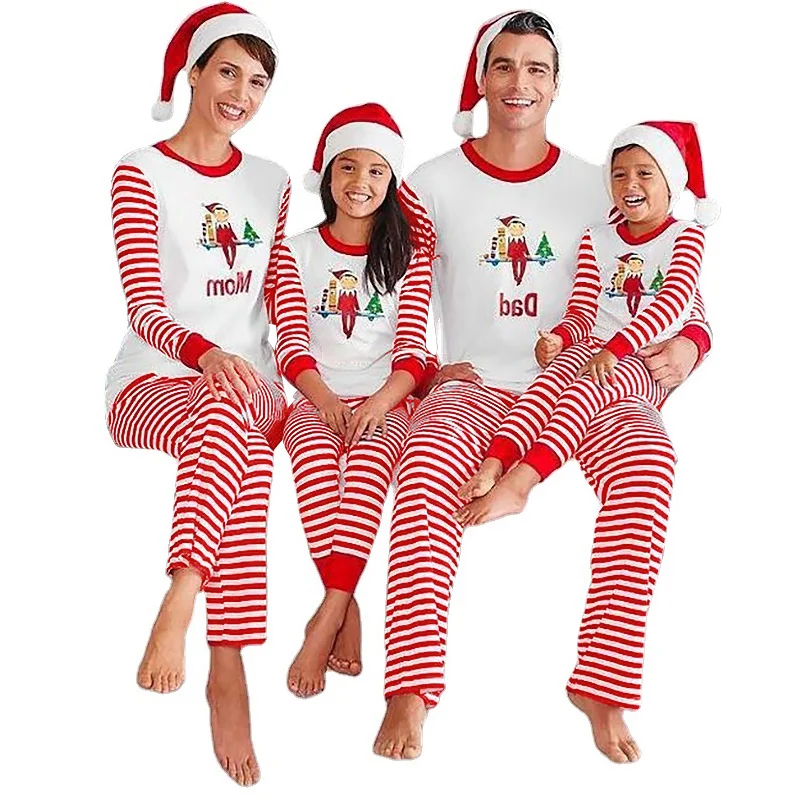 DOUBLEDUDU Family Matching Pajamas Sets Boys Girls Deer Snow Children PJs Christmas Pajamas Family With Factory Price