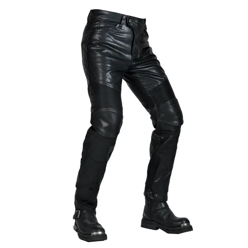 2024 new fall-proof leather pants four seasons casual wind-blocking waterproof fall-proof pants for men factory wholesale