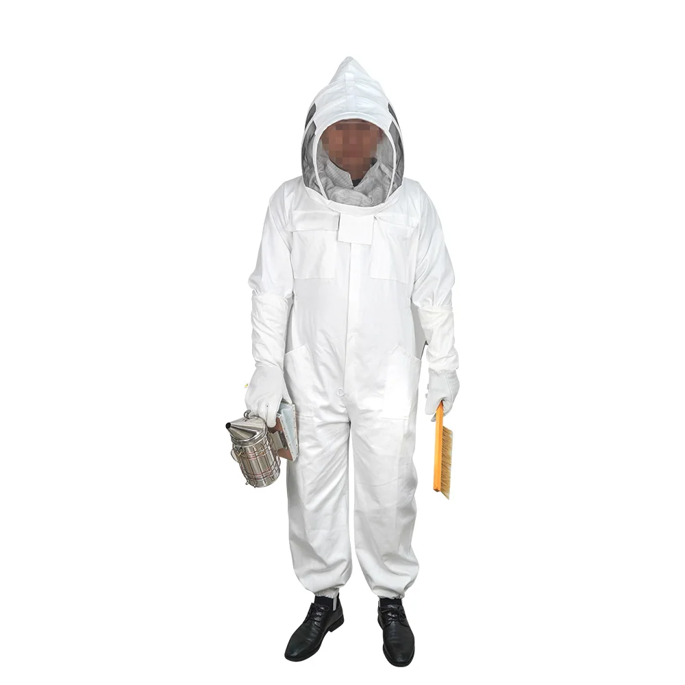 Cotton & Polyester Beekeeper Clothes Protective Suit with Hood Ventilated and Breathable Beehive Gear