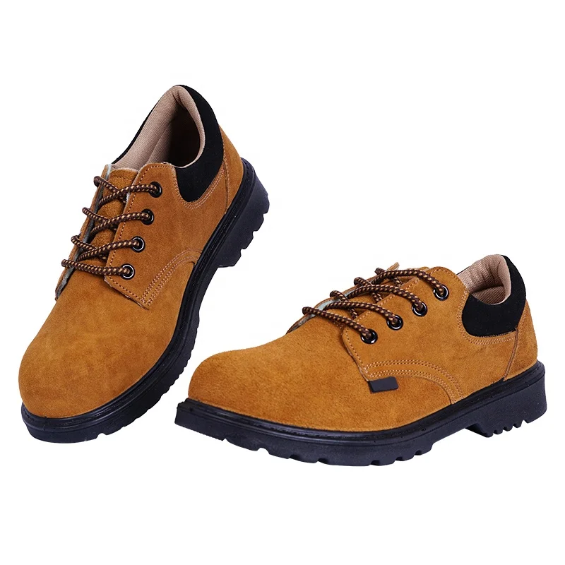 High Quality Big Size Leather Steel Toe Rubber sole Work Boots Puncture-Proof Safety Shoes