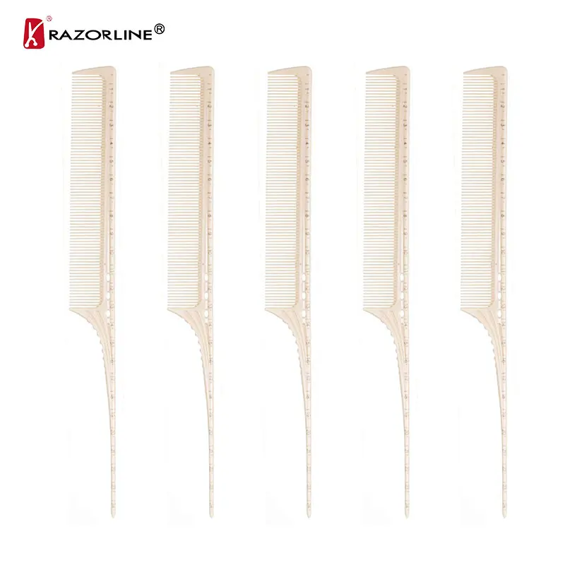 Hot Sale Anti Static ABS Rat Tail Comb Salon Hairdressing Parting Hair Comb Custom Logo Carbon Braiding Comb