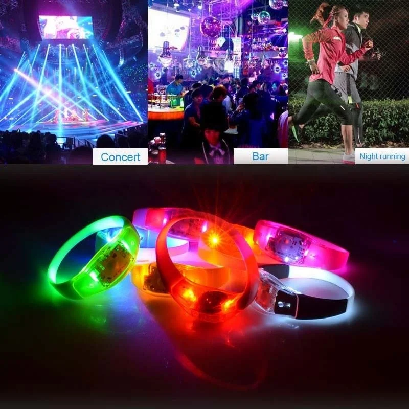 Hot Sale Color Bar Wedding Concert Sound Activation Music Control Led Bracelet