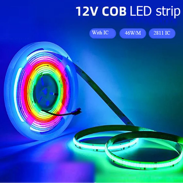 Chasing Google home Alexa APP music voice control individually addressable 720 LEDs 24VDC  RGB COB LED strips for Christmas