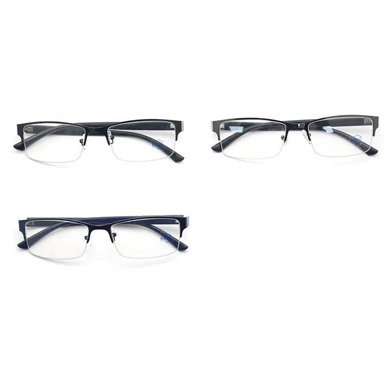 Fashion ultralight half frame computer glasses frames metal men anti blue ray glasses