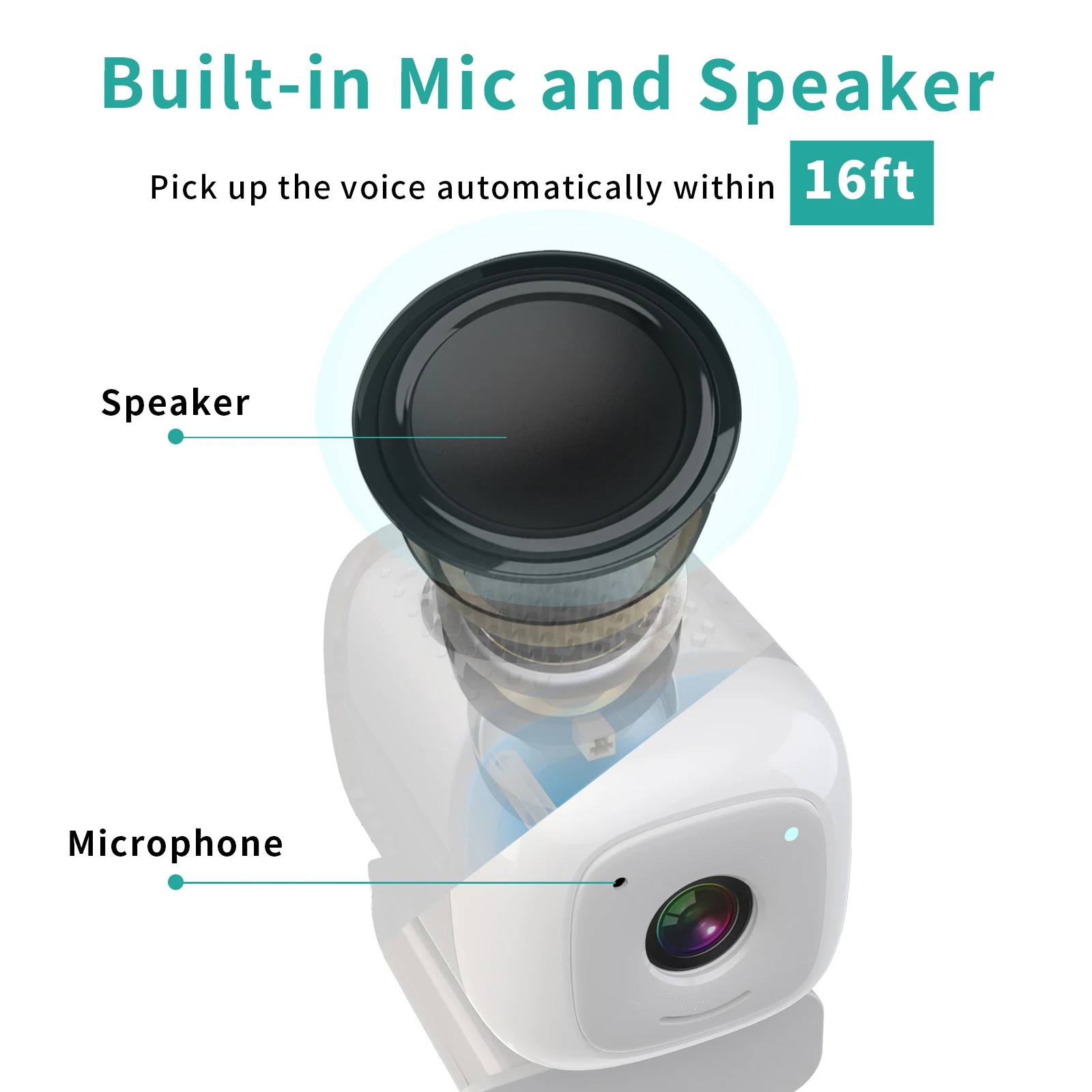 Web Camera with Microphone and Speaker HD 2K Web Camera for Laptop Desktop Computer PC Portable USB Webcam