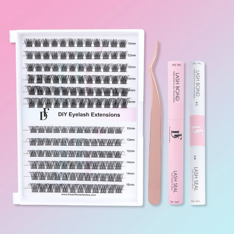 New coming diy segment lash kit private label individual professional  diy lash vendor high quality eyelash extension clusters