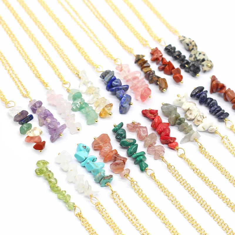 Rough Stone Quartz Jewelry Crystal 7 Chakra Healing Stone Crystal Necklace Amethyst Crystal Chips