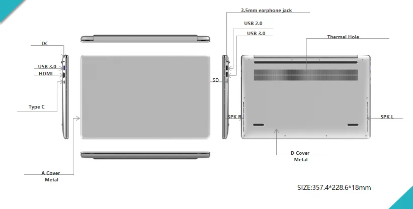 
Wholesale15.6 Inch AMD Laptop Computer Ultra-Thin Office Use Notebook Computer 