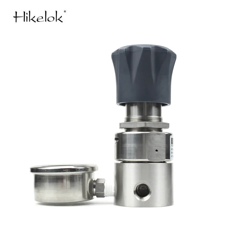Hikelok 6000 Psig 413 bar Gas Pressure Regulator Stainless Steel Stem High Pressure Reducing Regulators