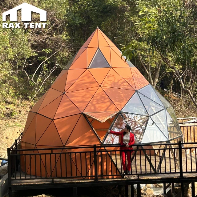 Exclusive 6M Peach Shape Glamping Tent Hotel with Shower and Toilet